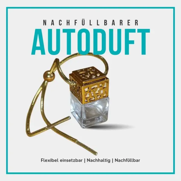 Eleganter Auto Lufterfrischer – Nachfüllbarer Glas-Holz Duftspender – Bild 3