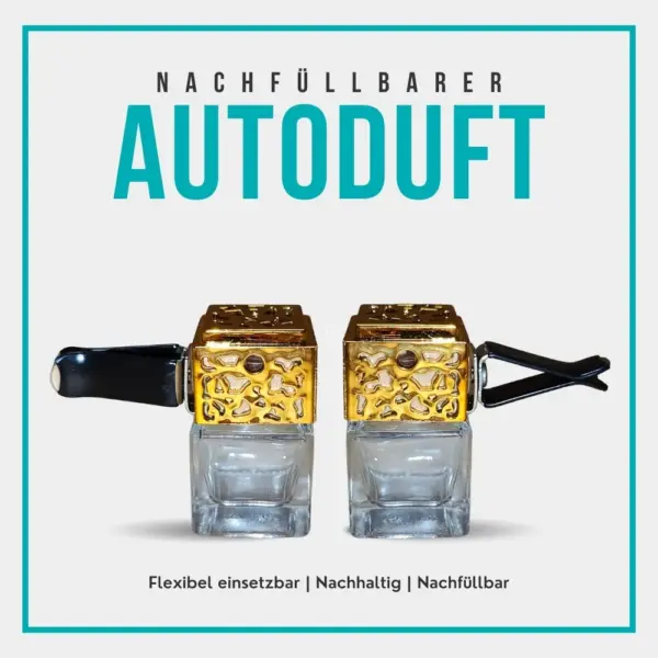 Eleganter Auto Lufterfrischer – Nachfüllbarer Glas-Holz Duftspender – Bild 2