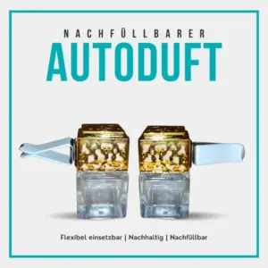Eleganter Auto Lufterfrischer – Nachfüllbarer Glas-Holz Duftspender