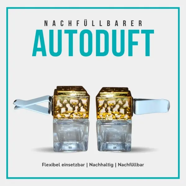 Eleganter Auto Lufterfrischer – Nachfüllbarer Glas-Holz Duftspender